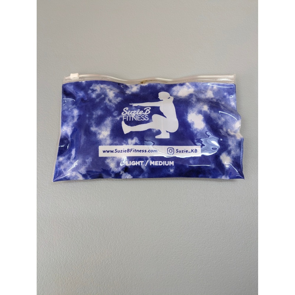 SuzieB Fitness Glute‎ Band Women Light Medium Resistance Blue Tie Dye Yoga